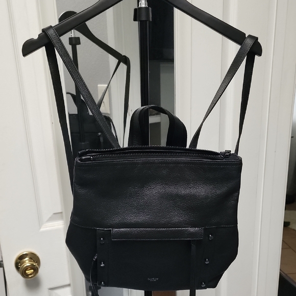 Botkier Black Leather Convertible Backpack City Chic Tote - Picture 5 of 6